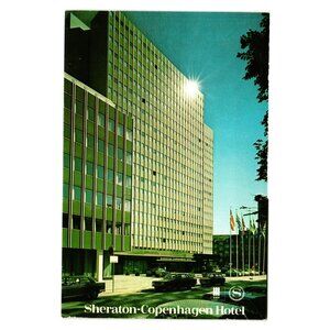 Vintage Sheraton Copenhagen Hotel Postcard 1970s Luxurious Danish Architecture